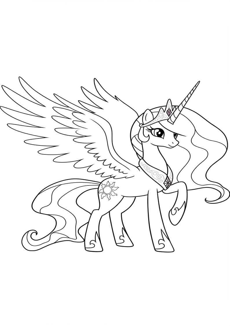 Princess Celestia My Little Pony Coloring Pages 12