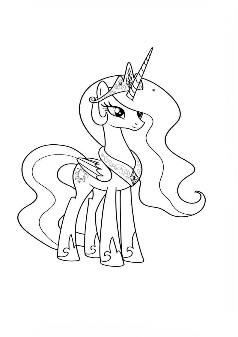 Princess Celestia My Little Pony Coloring Pages 16