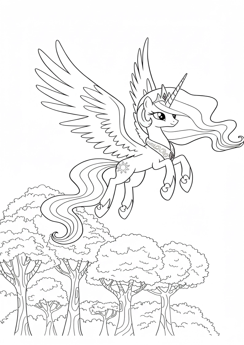 Princess Celestia My Little Pony Coloring Pages 2