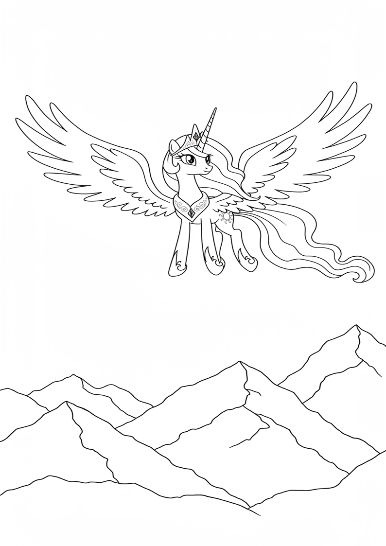 Princess Celestia My Little Pony Coloring Pages 3