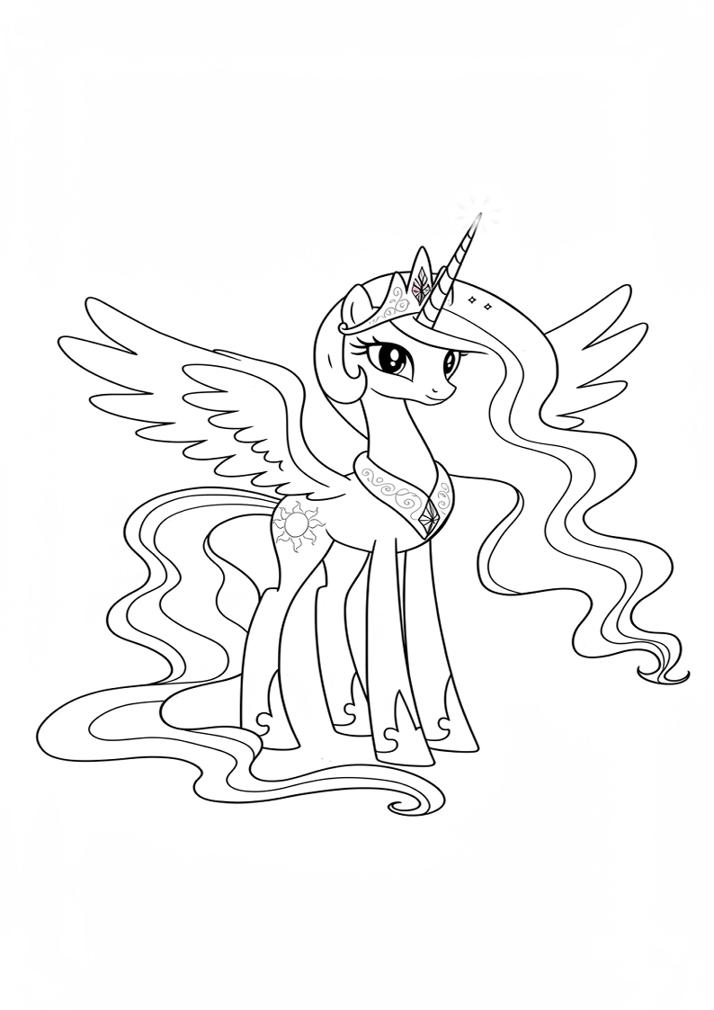 Princess Celestia My Little Pony Coloring Pages 32
