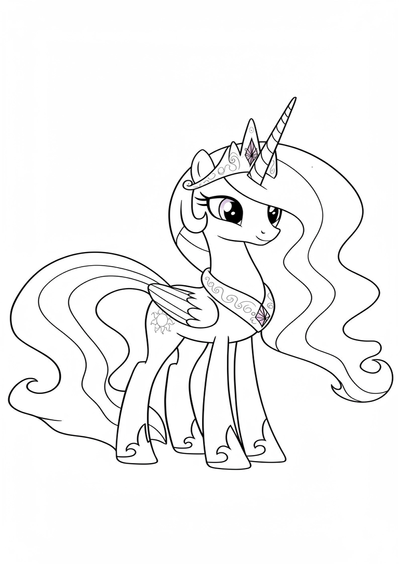 Princess Celestia My Little Pony Coloring Pages 35