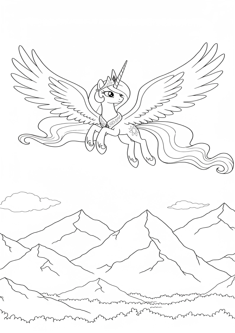 Princess Celestia My Little Pony Coloring Pages 4