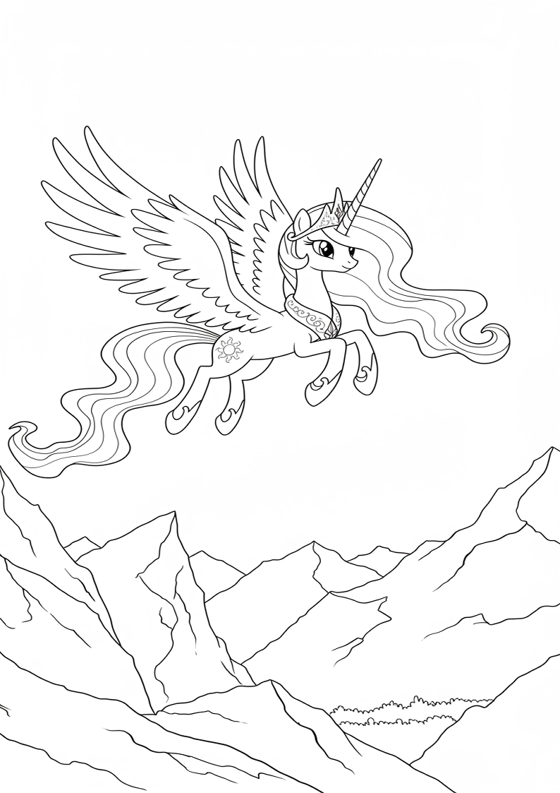 Princess Celestia My Little Pony Coloring Pages 5