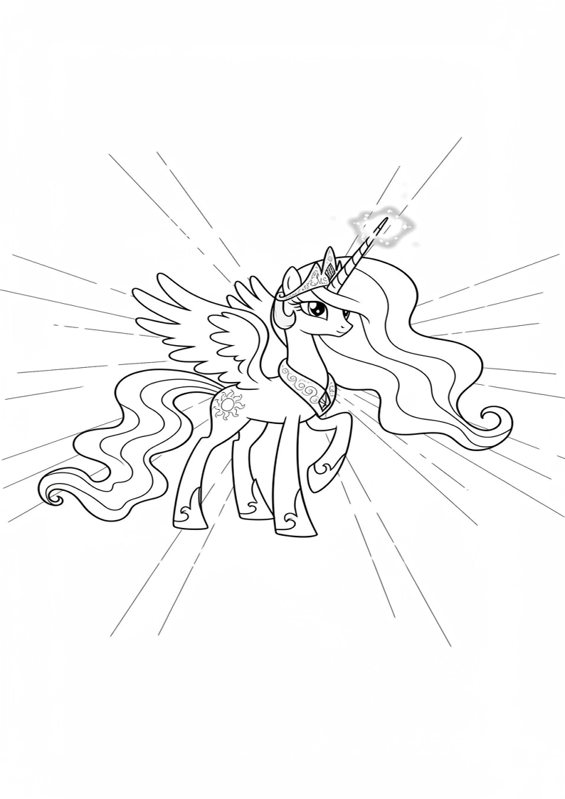 Princess Celestia My Little Pony Coloring Pages 6
