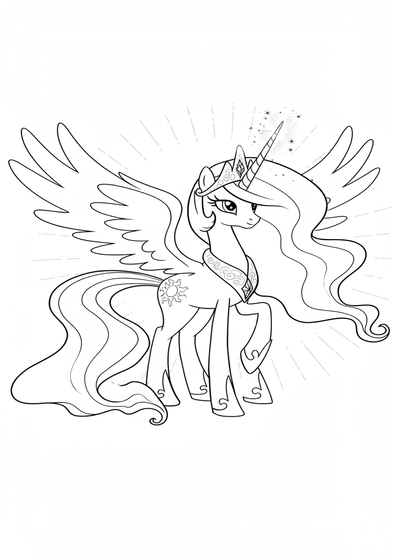 Princess Celestia My Little Pony Coloring Pages 7