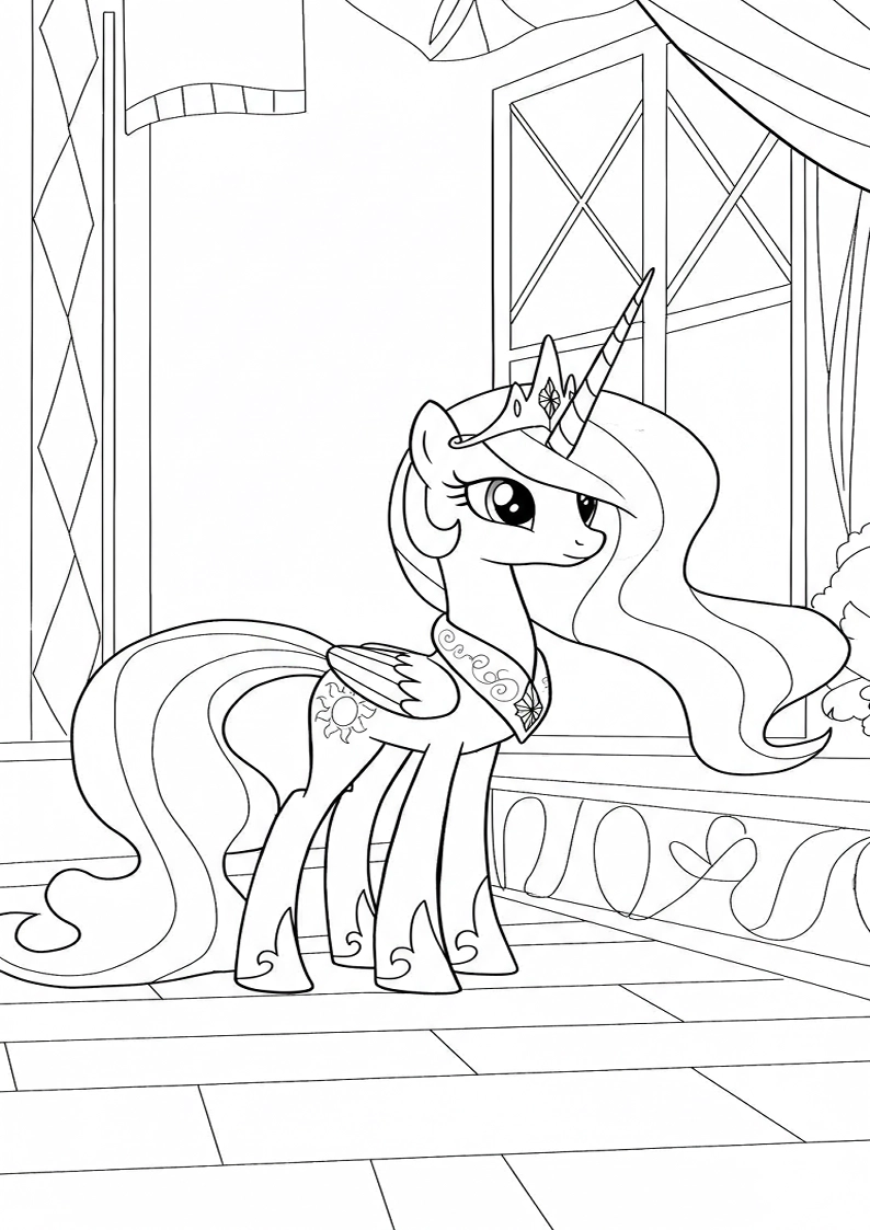 Princess Celestia My Little Pony Coloring Pages For Kids And Adults 107