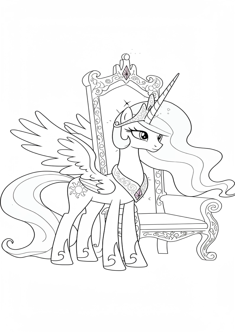 Princess Celestia My Little Pony Coloring Pages For Kids And Adults 110
