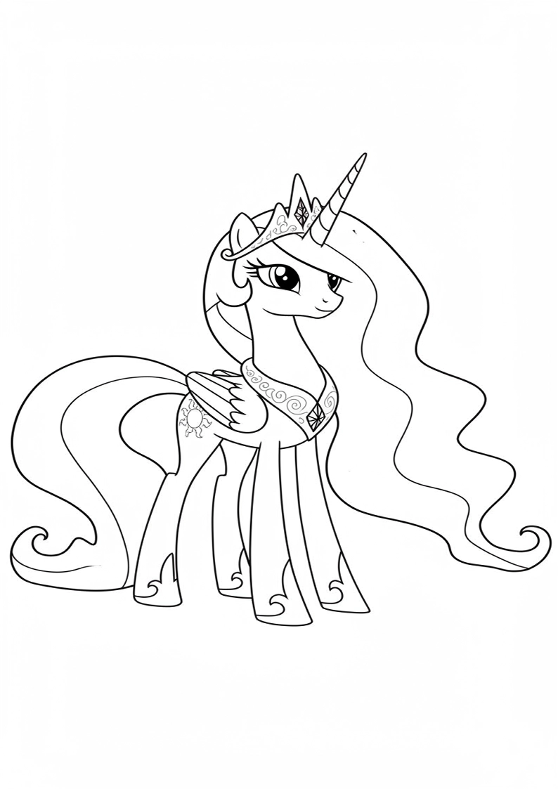 Princess Celestia My Little Pony Coloring Pages For Kids And Adults 114
