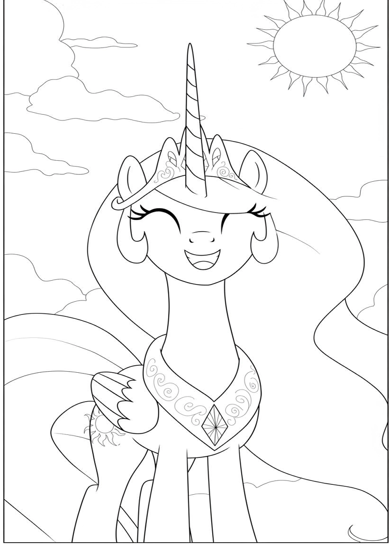 Princess Celestia My Little Pony Coloring Pages For Kids And Adults 124