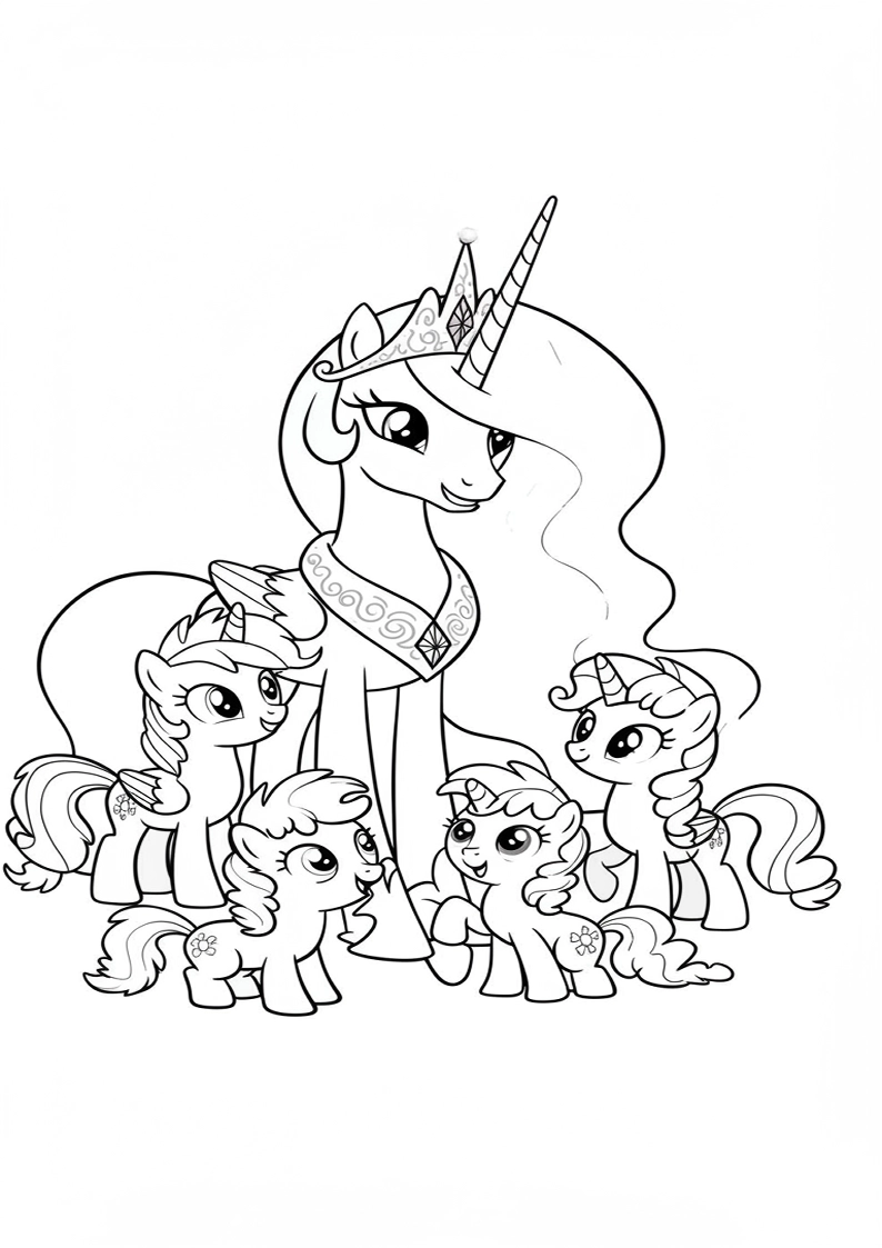 Princess Celestia My Little Pony Coloring Pages For Kids And Adults 135