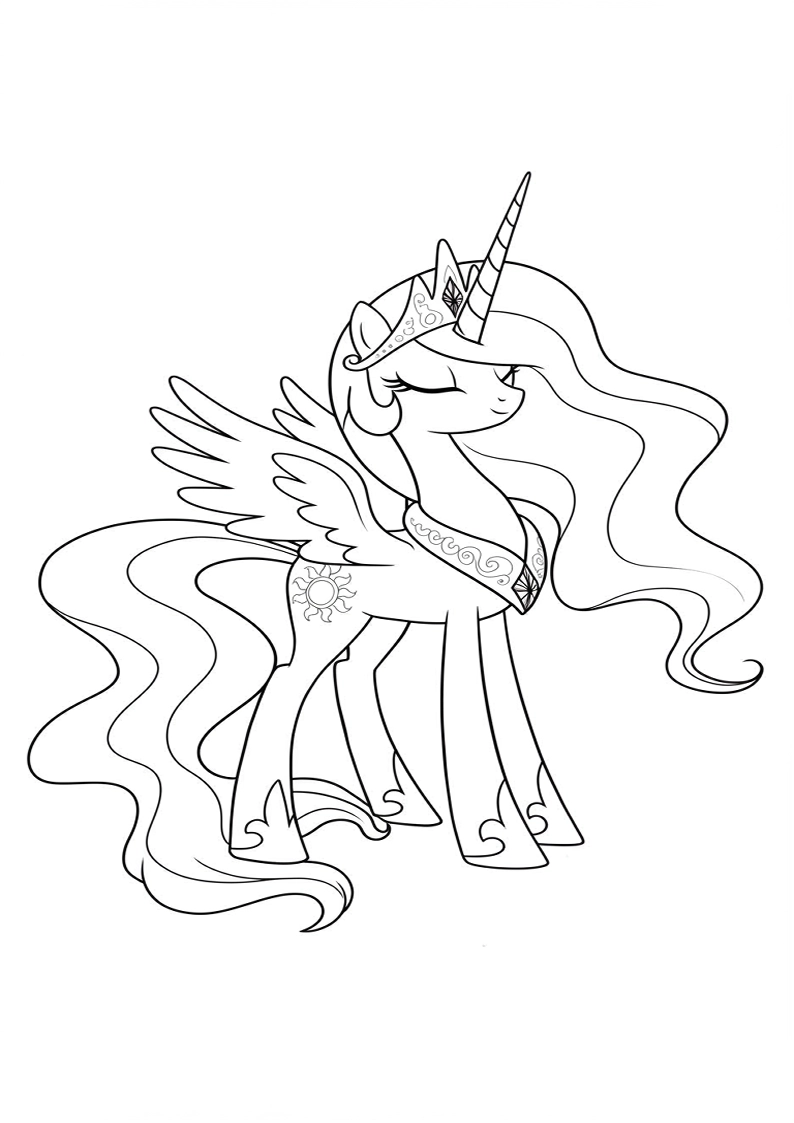 Princess Celestia My Little Pony Coloring Pages For Kids And Adults 136