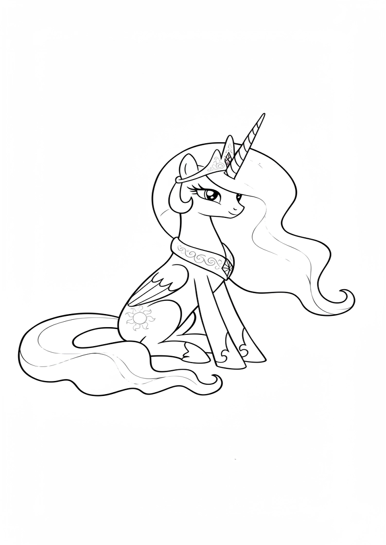 Princess Celestia My Little Pony Coloring Pages For Kids And Adults 138