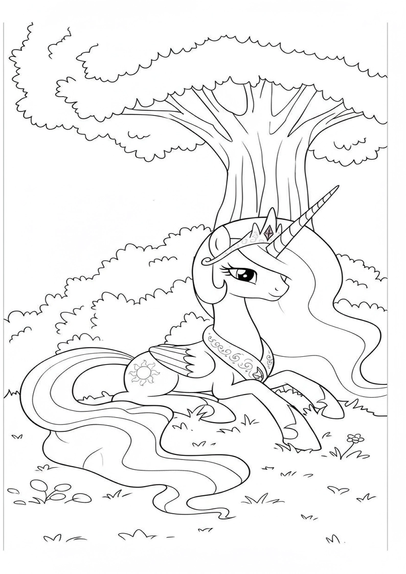 Princess Celestia My Little Pony Coloring Sheet 146