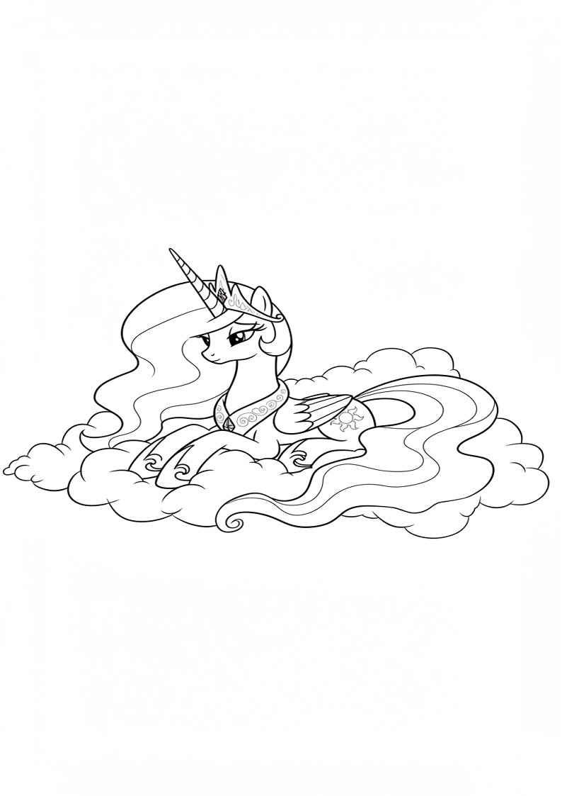 Princess Celestia My Little Pony Coloring Sheet 147