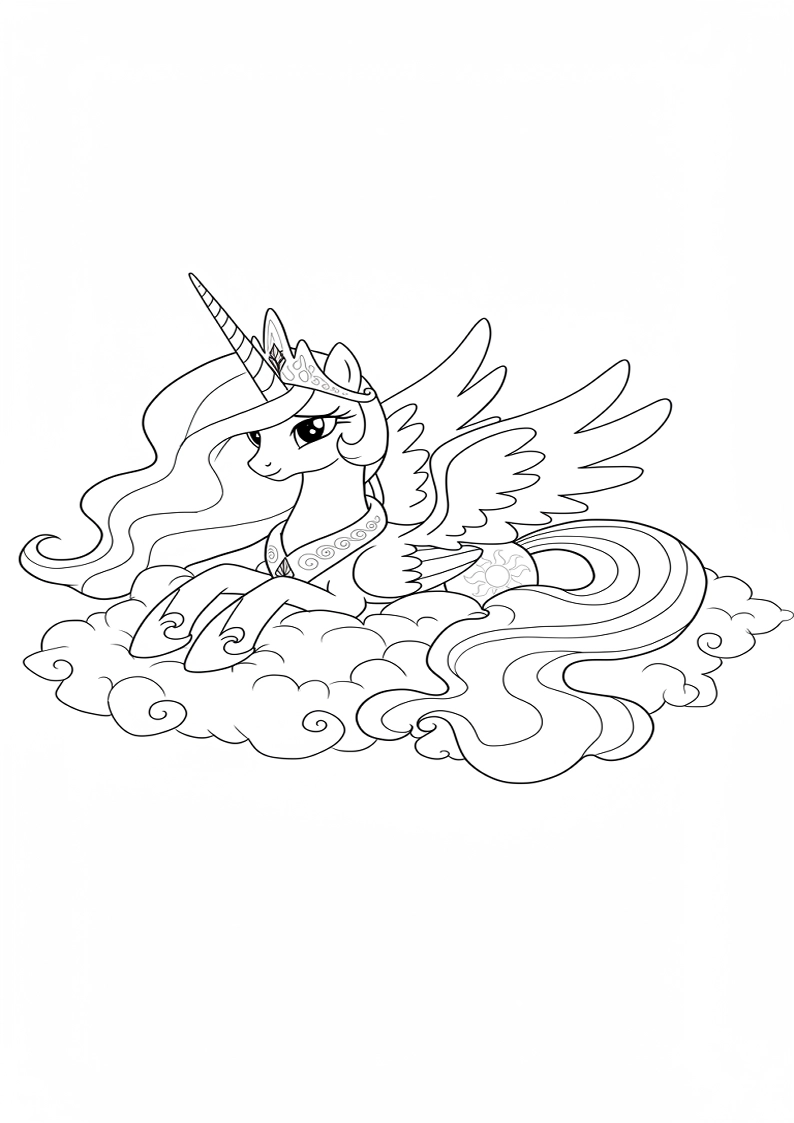Princess Celestia My Little Pony Coloring Sheet 148