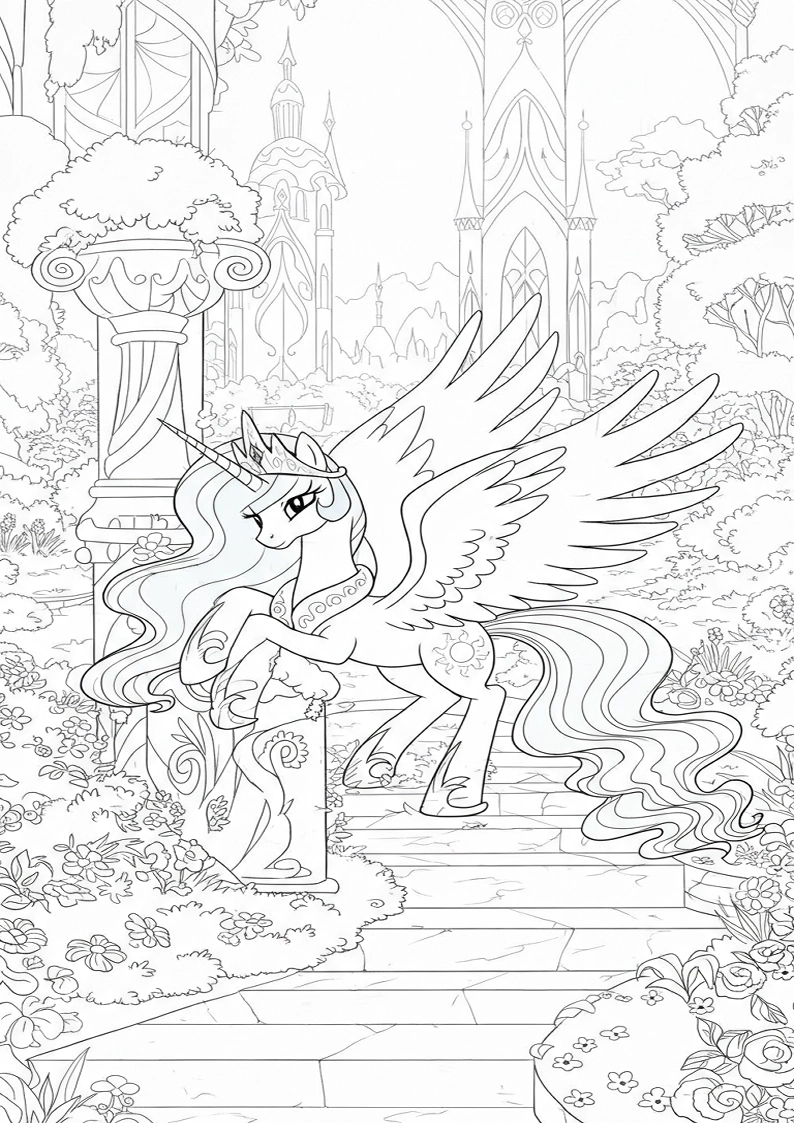 Princess Celestia My Little Pony Coloring Sheet 151