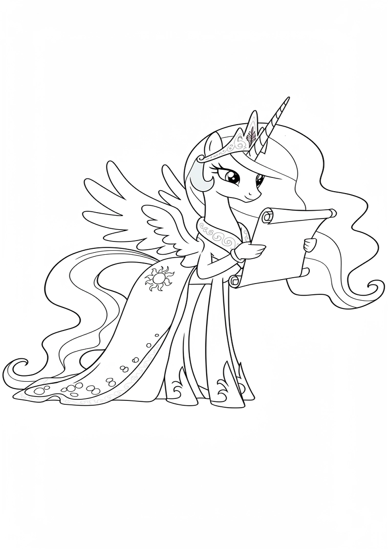 Princess Celestia My Little Pony Coloring Sheet 152