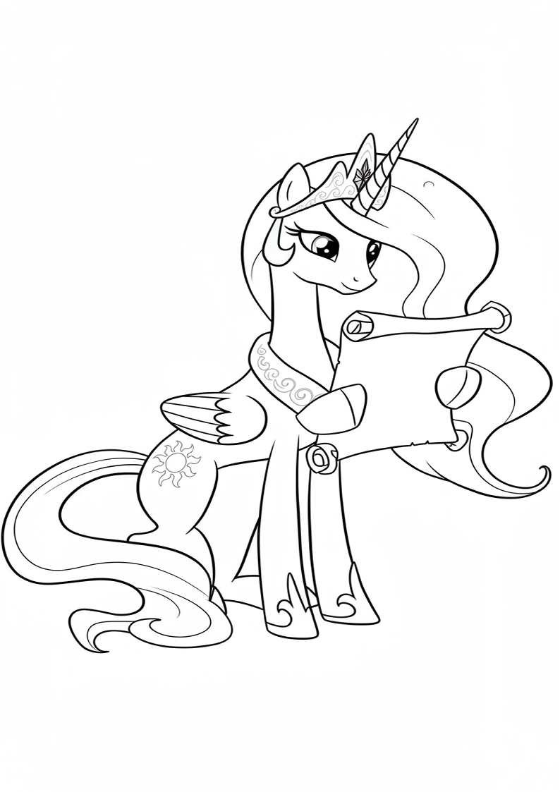 Princess Celestia My Little Pony Coloring Sheet 153