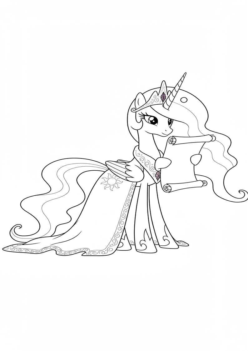 Princess Celestia My Little Pony Coloring Sheet 157