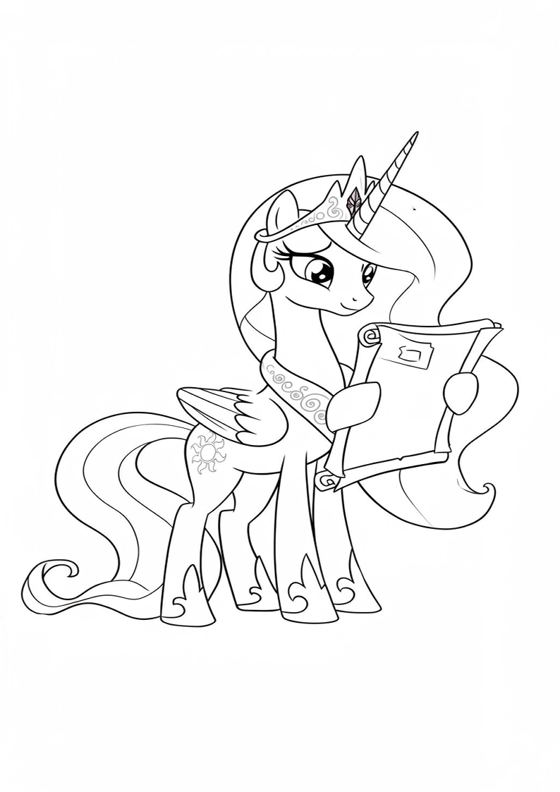 Princess Celestia My Little Pony Coloring Sheet 159