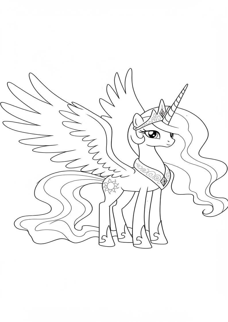 Princess Celestia My Little Pony Coloring Sheet 160