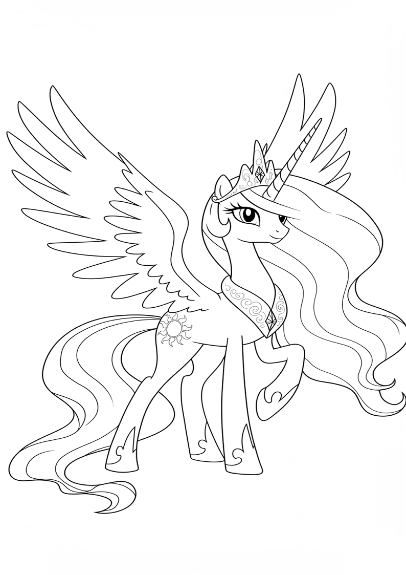 Princess Celestia My Little Pony Coloring Sheet 161