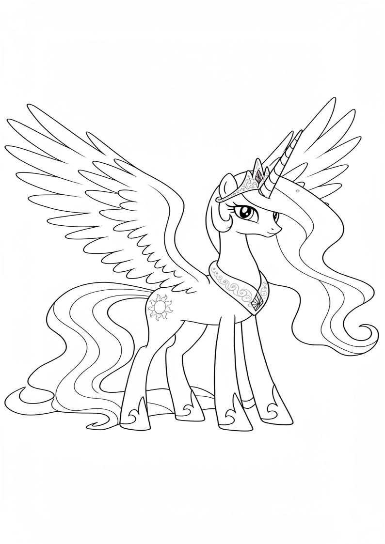 Princess Celestia My Little Pony Coloring Sheet 162
