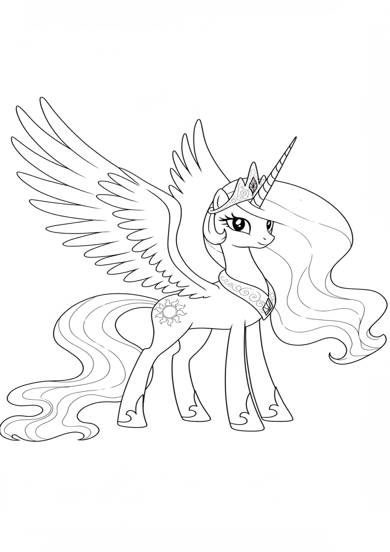 Princess Celestia My Little Pony Coloring Sheet 163