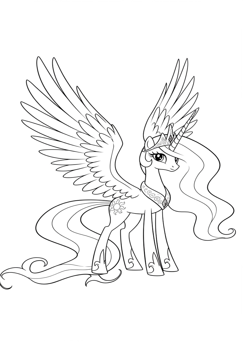 Princess Celestia My Little Pony Coloring Sheet 164