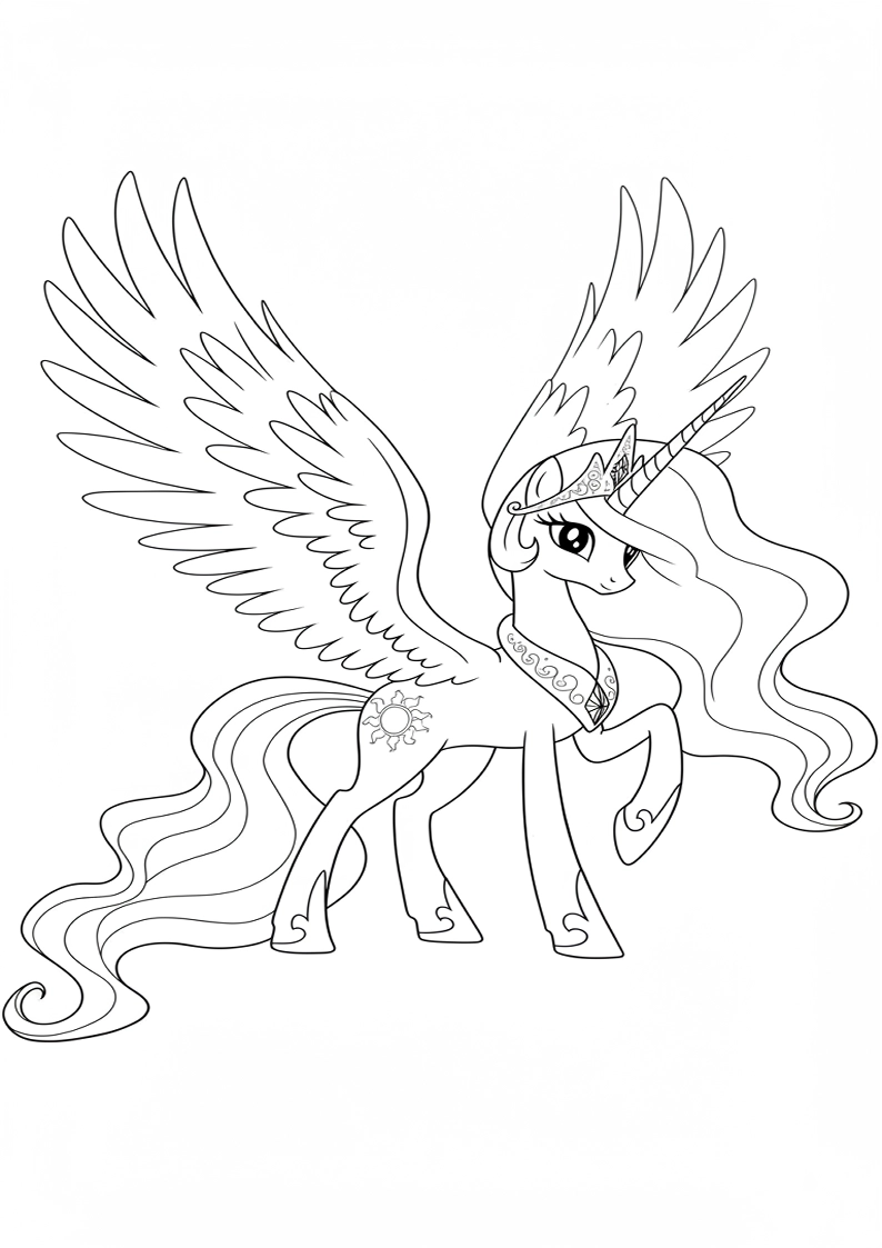 Princess Celestia My Little Pony Coloring Sheet 165
