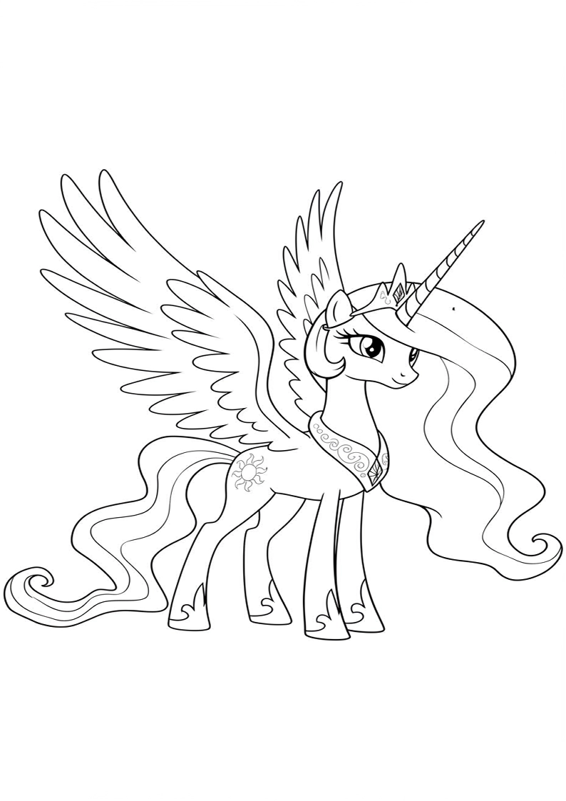 Princess Celestia My Little Pony Coloring Sheet 166