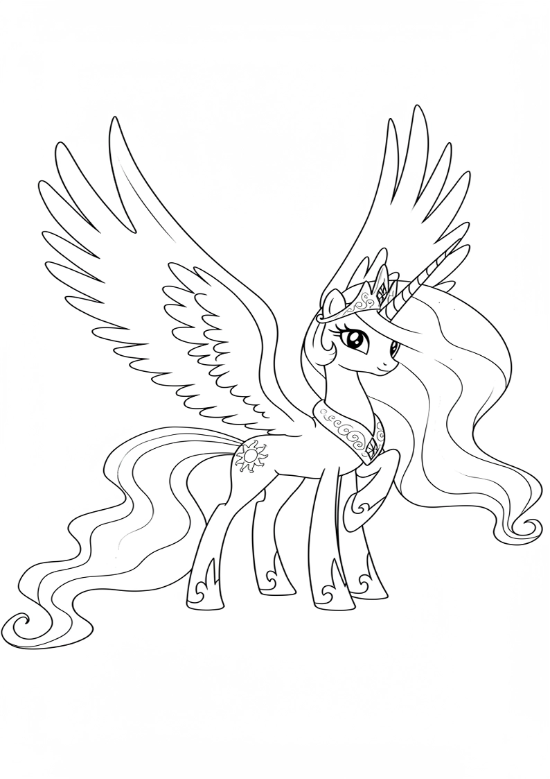 Princess Celestia My Little Pony Coloring Sheet 167