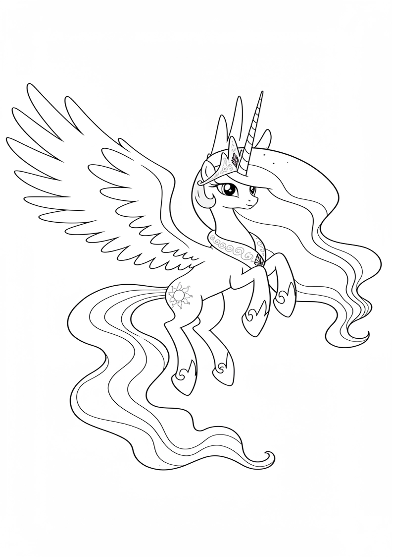Princess Celestia My Little Pony Coloring Sheet 170
