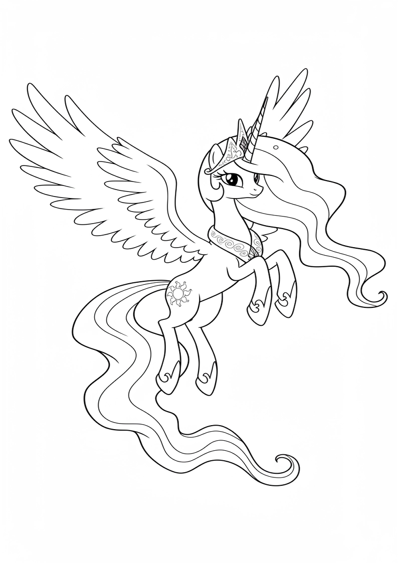 Princess Celestia My Little Pony Coloring Sheet 171