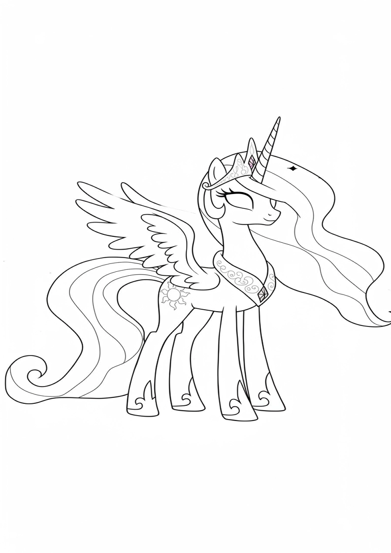 Princess Celestia My Little Pony Colouring Pages 100
