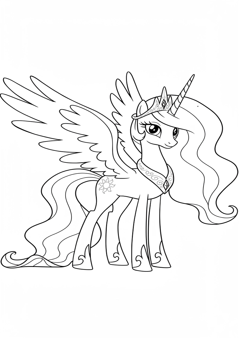 Princess Celestia My Little Pony Colouring Pages 102