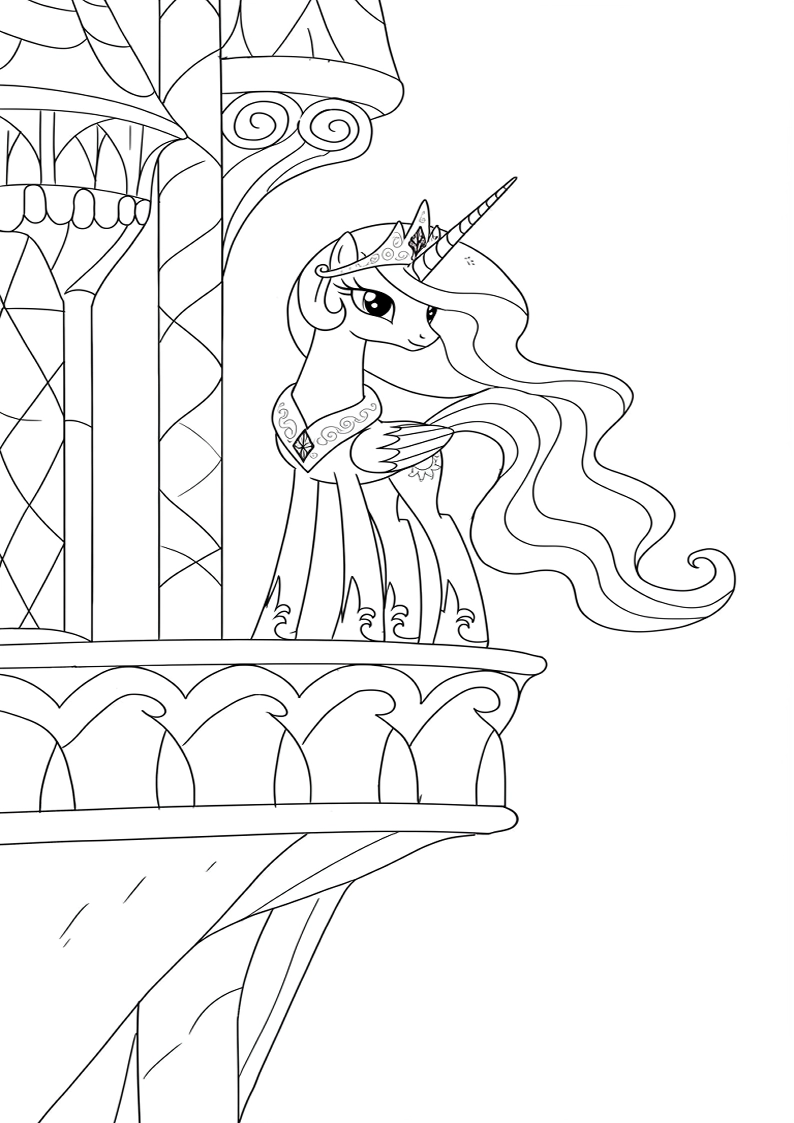 Princess Celestia My Little Pony Colouring Pages 104