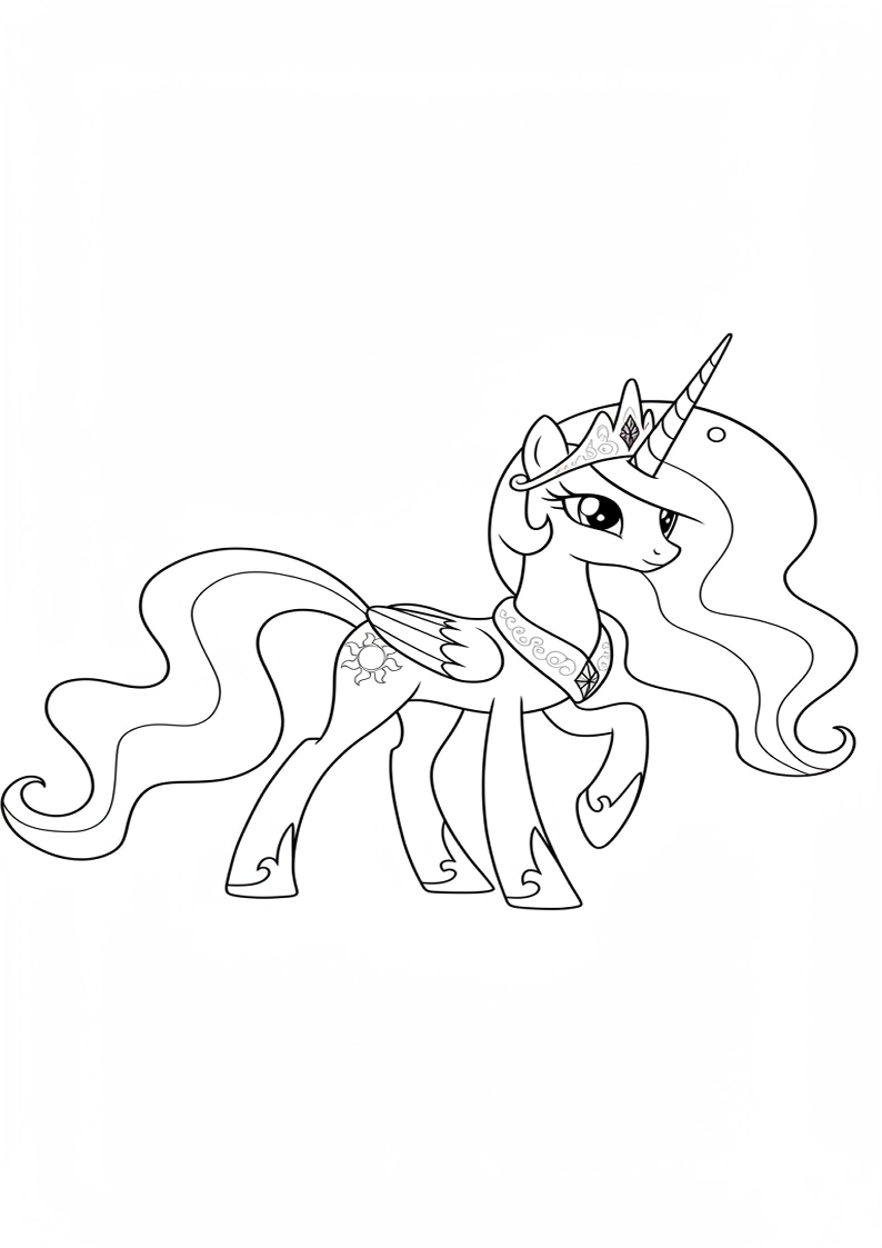 Princess Celestia My Little Pony Colouring Pages 71