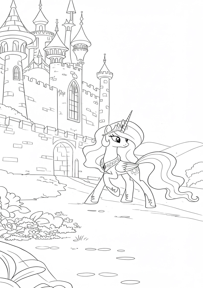 Princess Celestia My Little Pony Colouring Pages 73