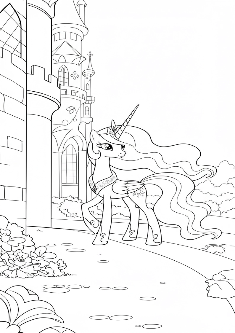 Princess Celestia My Little Pony Colouring Pages 74