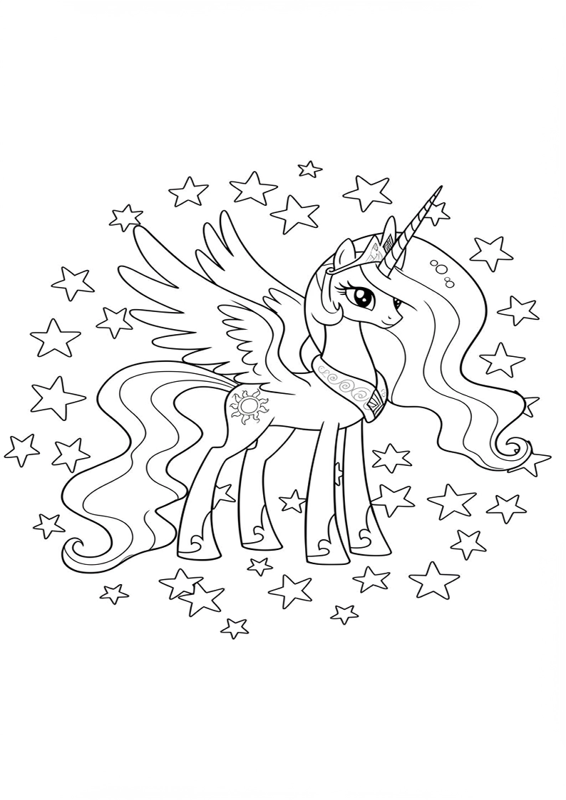 Princess Celestia My Little Pony Colouring Pages 76