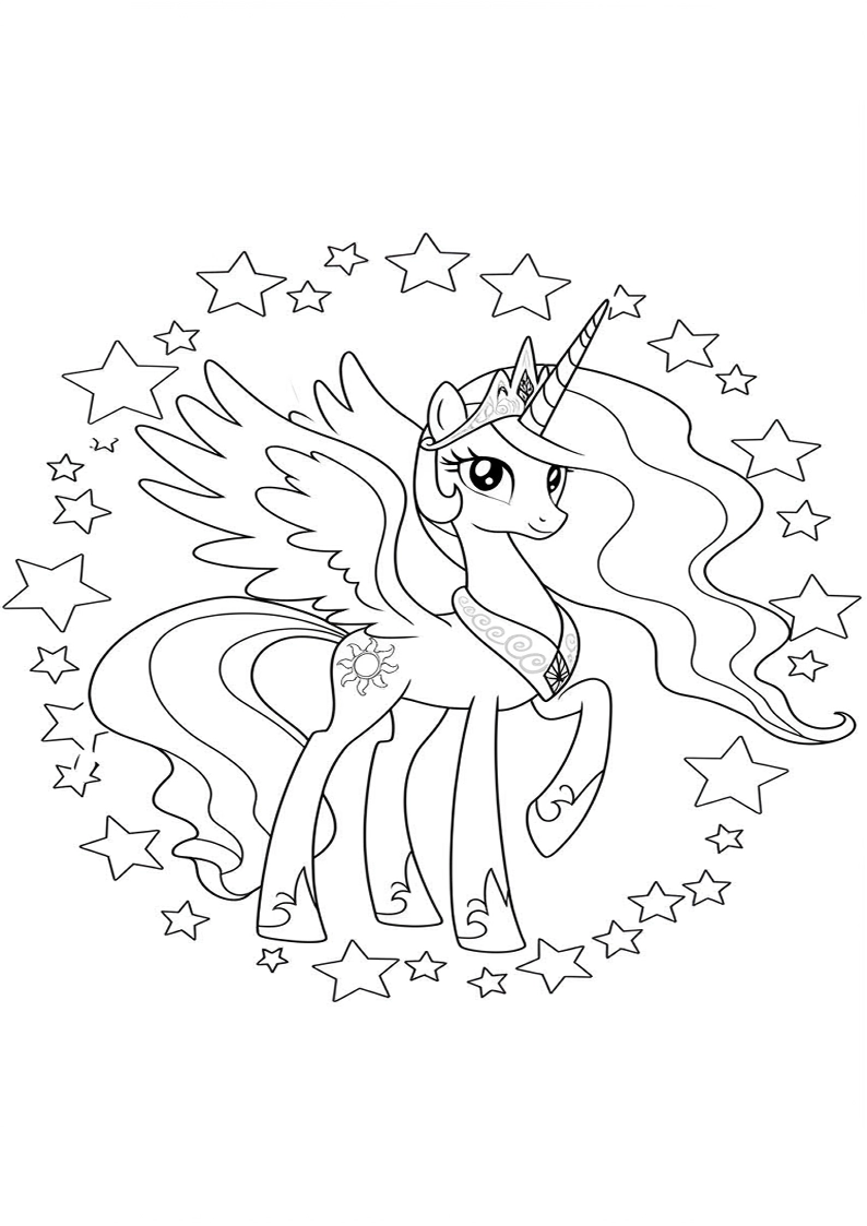 Princess Celestia My Little Pony Colouring Pages 77