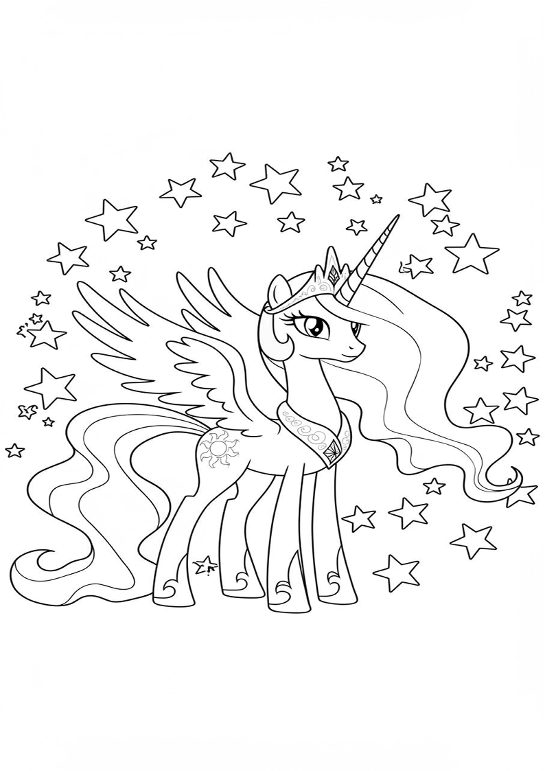 Princess Celestia My Little Pony Colouring Pages 78