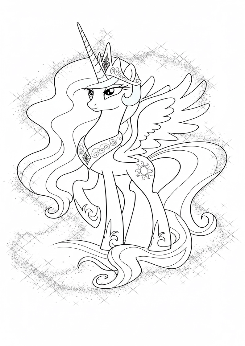 Princess Celestia My Little Pony Colouring Pages 79