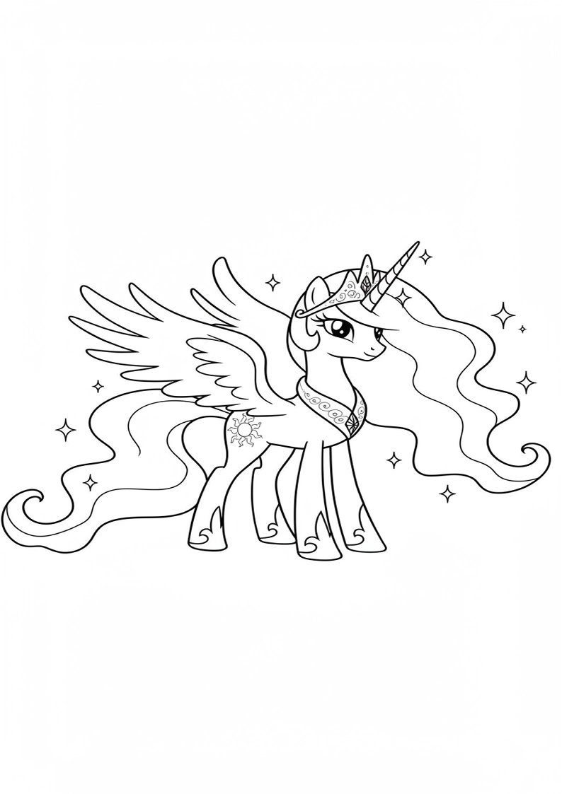 Princess Celestia My Little Pony Colouring Pages 80