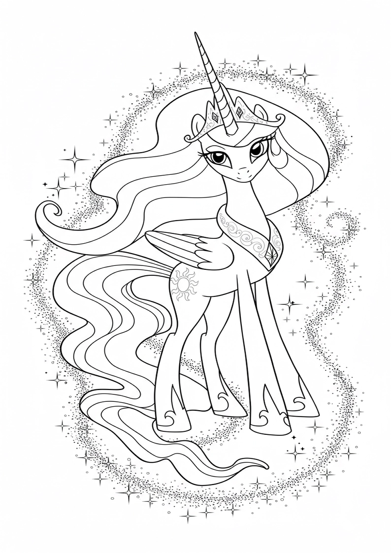 Princess Celestia My Little Pony Colouring Pages 81
