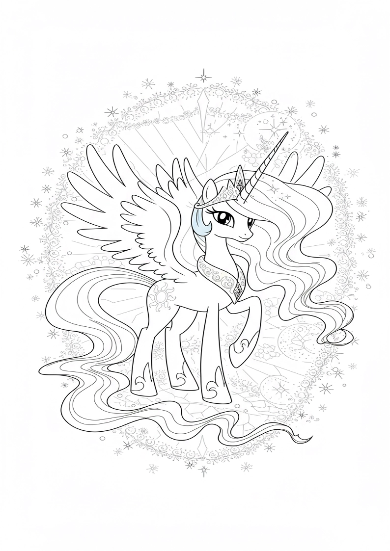 Princess Celestia My Little Pony Colouring Pages 82