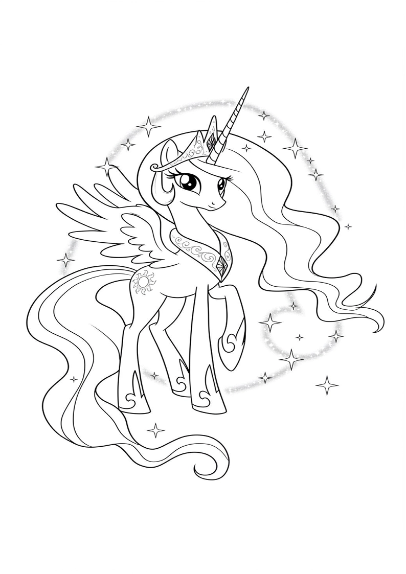 Princess Celestia My Little Pony Colouring Pages 83
