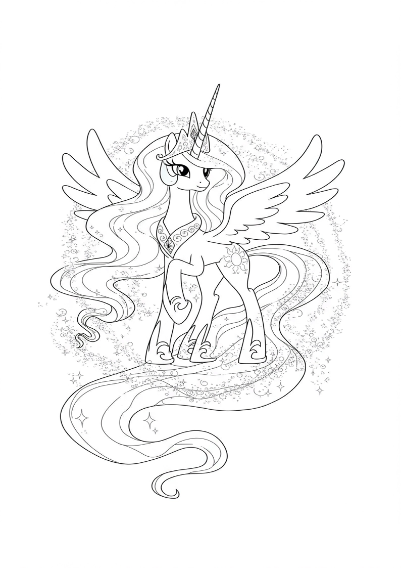 Princess Celestia My Little Pony Colouring Pages 84